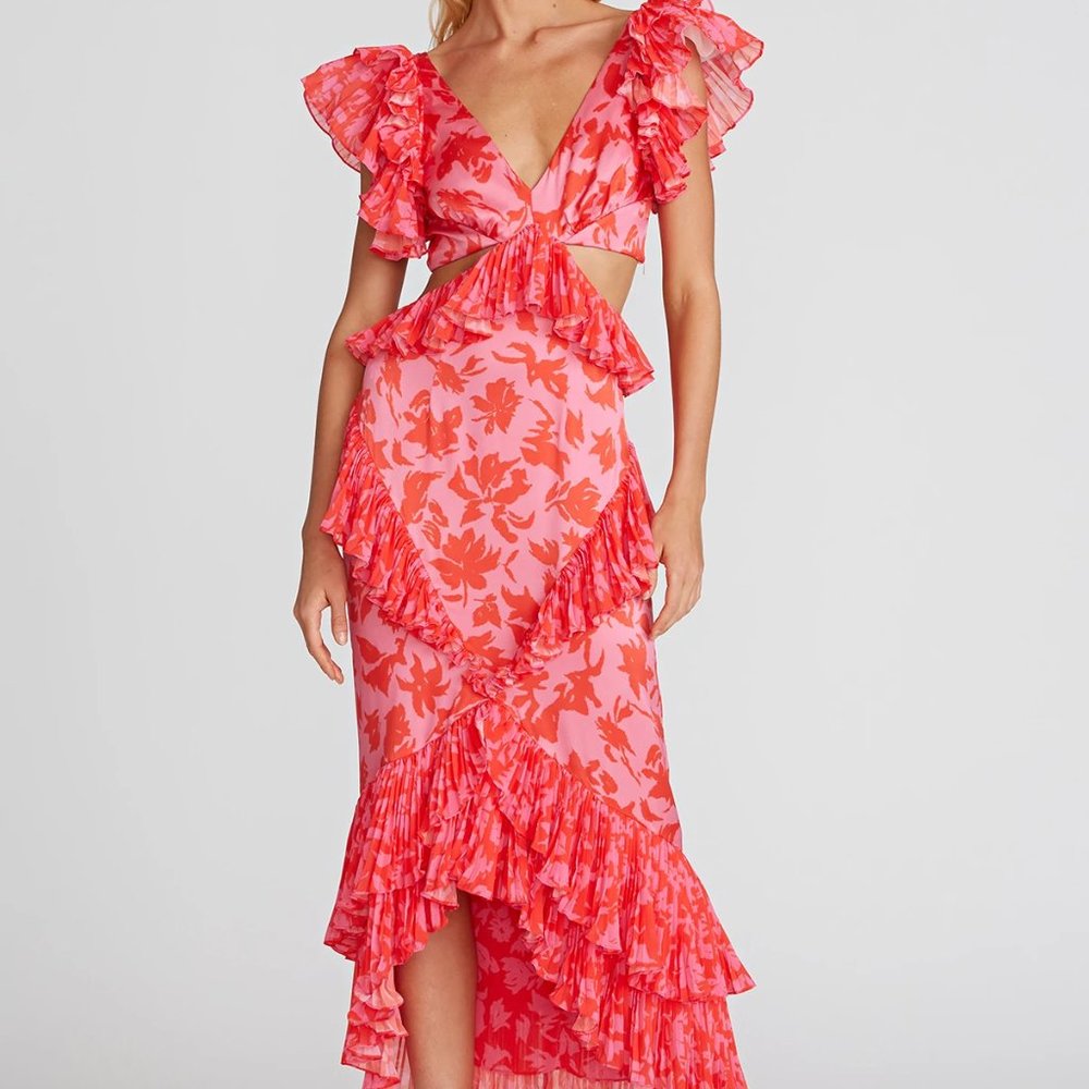 AMUR Silk Cutout Dress